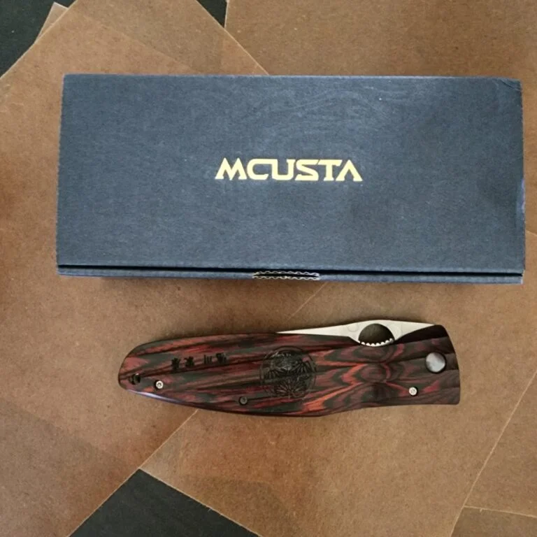 Mcusta MC-0183G SPG2/Red Pakka Wood knives for sale