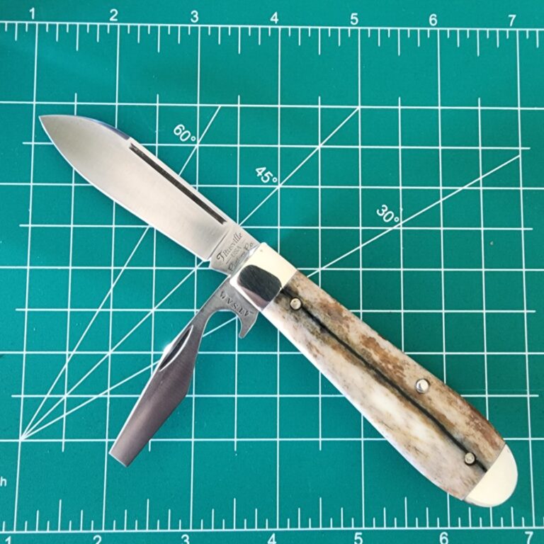 TSA Knives Exclusive Old Man Jack Caplifter w/ Spear Point blade in Brown Sugar Giraffe Bone (1 of 4) by Daniels 07/2024 knives for sale