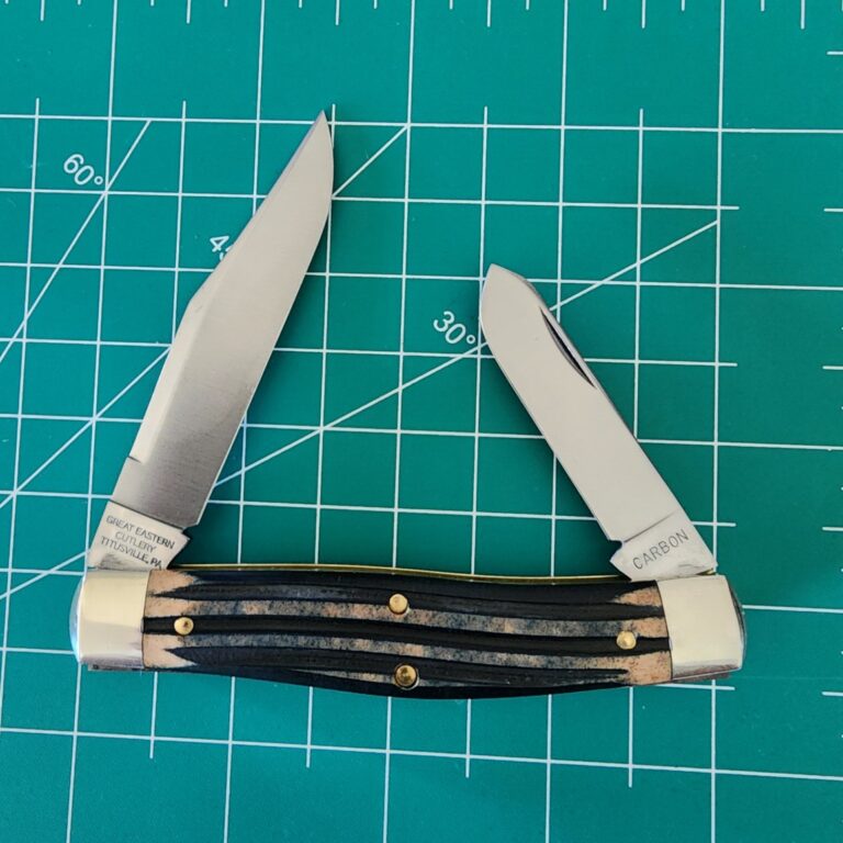 Great Eastern Cutlery #811224 Navy Blue Riverbottom Richlite PROTOTYPE knives for sale