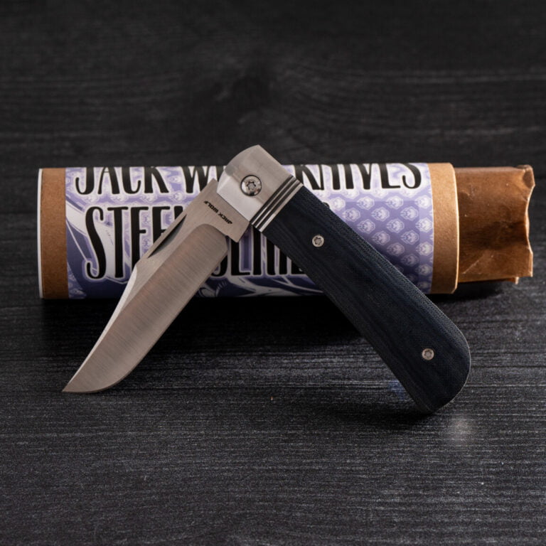 BENNY’S CLIP - BLUE LINEN MICARTA knives for sale