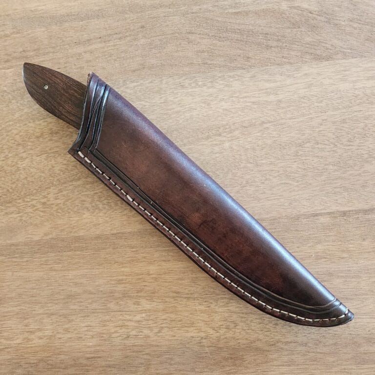 Custom Early Original by "MK" knives Fixed Blade In Ironwood With Beautiful Leather Sheath knives for sale