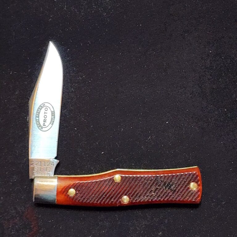 Great Eastern Cutlery #221124 Burnt Orange Sawcut Bone PROTOTYPE knives for sale