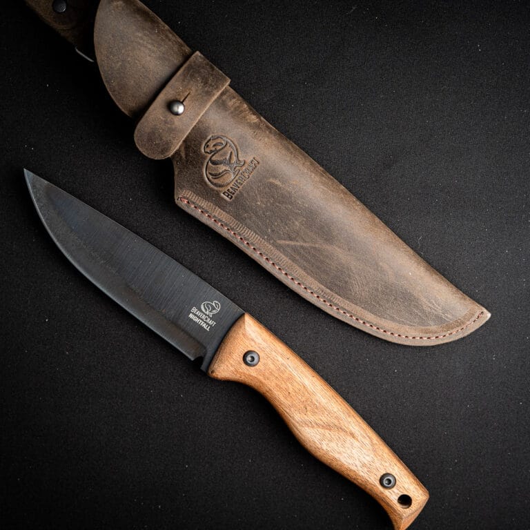 BSH3 Nightfall - Carbon Steel Fixed-
Blade Bushcraft Knife Walnut Handle with Leather Sheath knives for sale