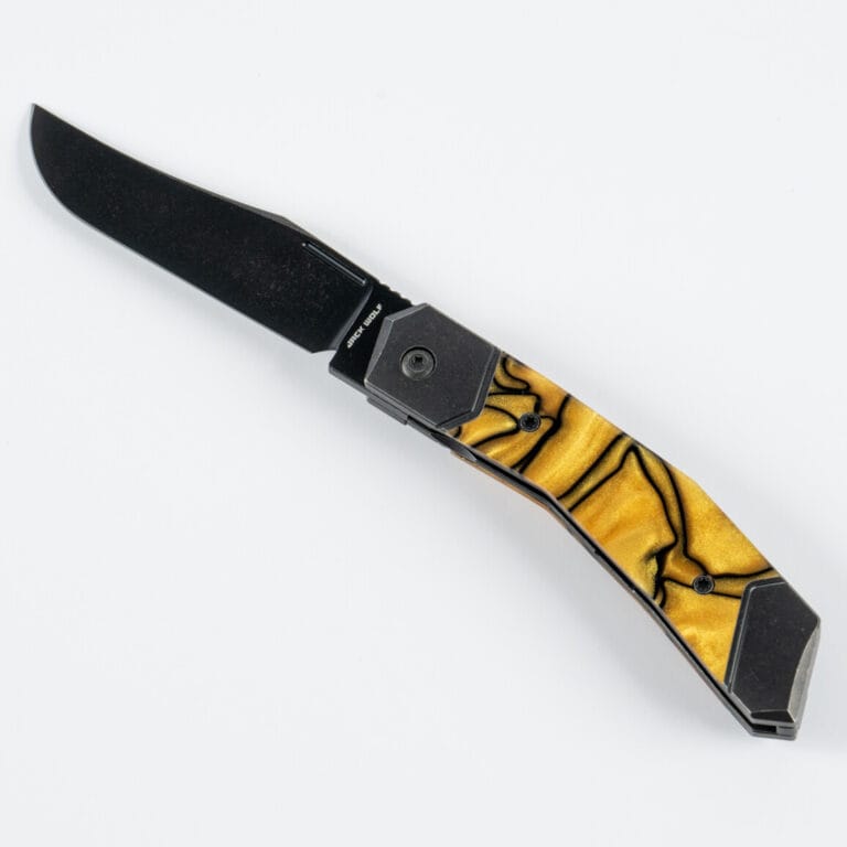 BIONIC JACK - KIRINITE LIQUID GOLD BLACKWASH knives for sale