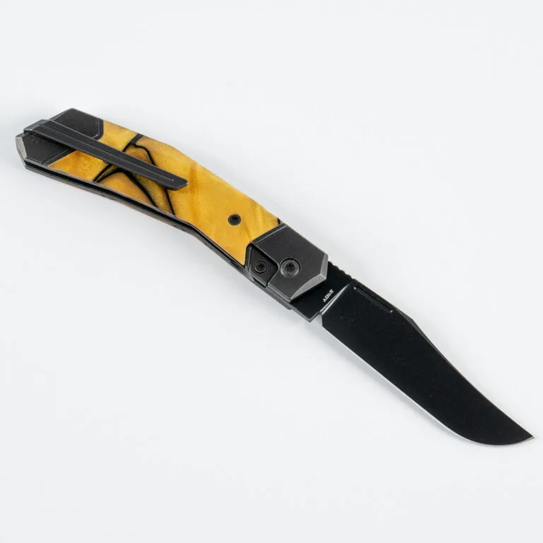 BIONIC JACK - KIRINITE LIQUID GOLD BLACKWASH knives for sale