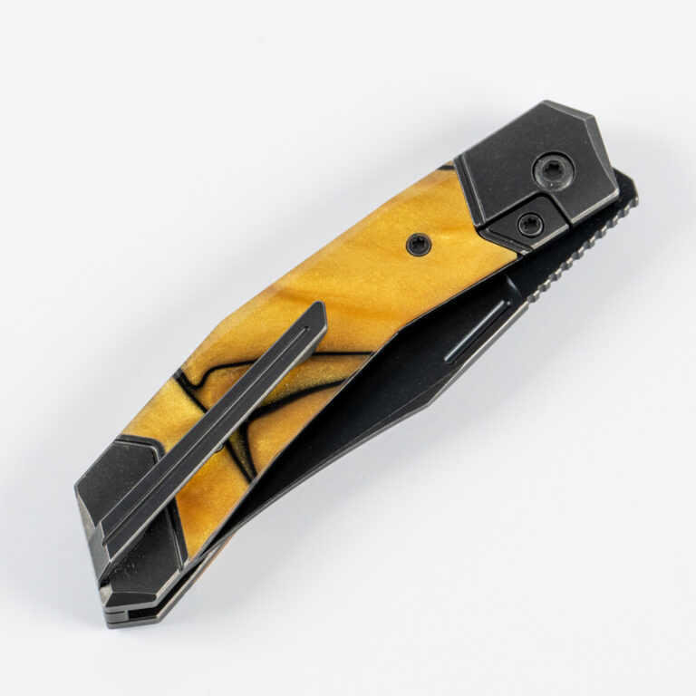 BIONIC JACK - KIRINITE LIQUID GOLD BLACKWASH knives for sale