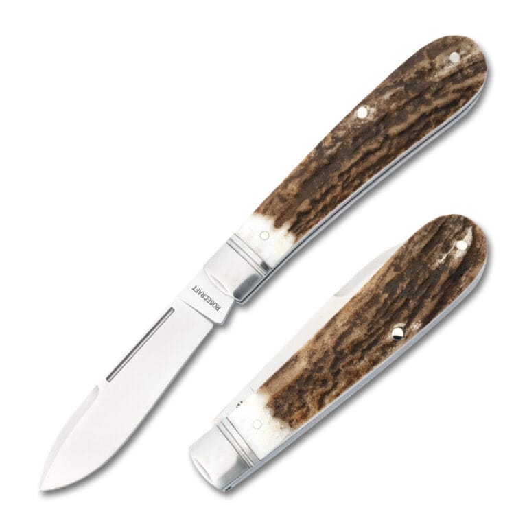 RoseCraft Blades Nolichucky Jack Vintage Moss Brown Bone RCT011-STG knives for sale