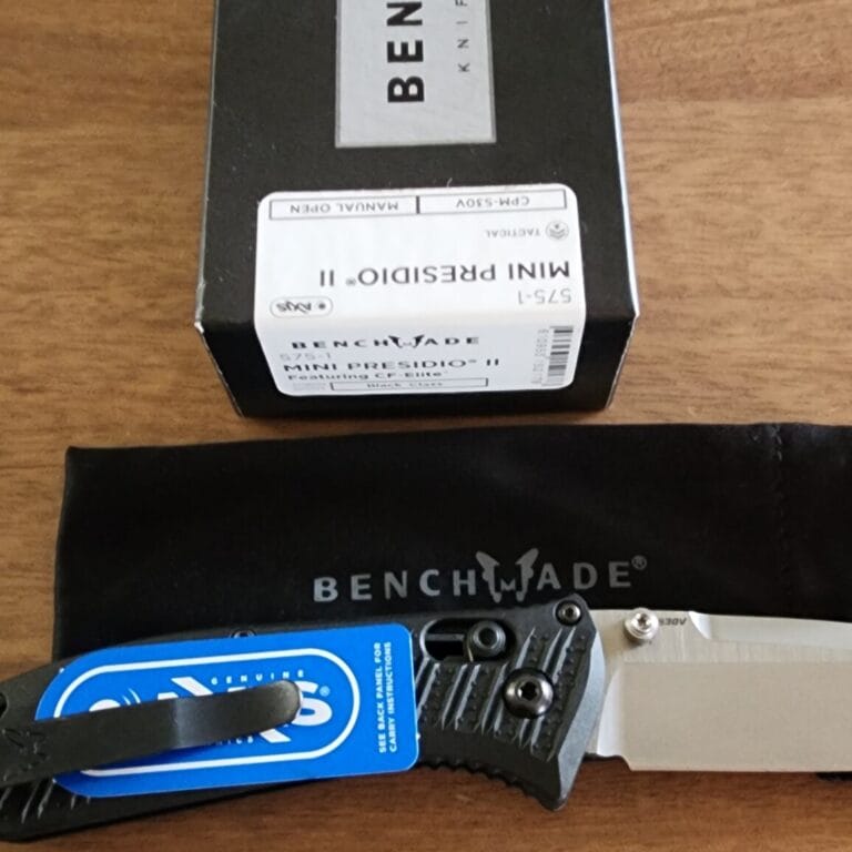 Benchmade Mini Presidio II Featuring CF- Elite CPM-S30V knives for sale