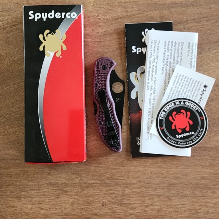 Spyderco Delica 4 Burgundy FRN BK PD1 PE C11BGBKP knives for sale