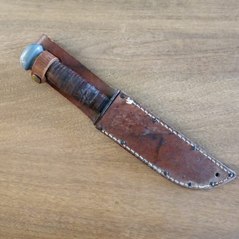 RH PAL 36 USA Vintage Stacked Leather Sheath Knife 11" OAL knives for sale