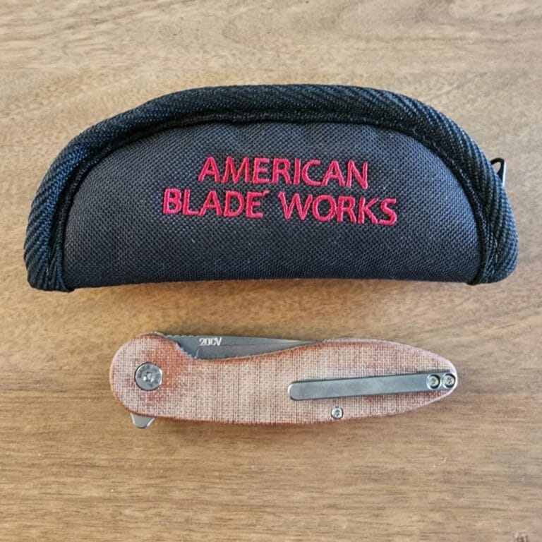 ABW American Blade Works Liner Lock in 20CV and Brown Micarta knives for sale