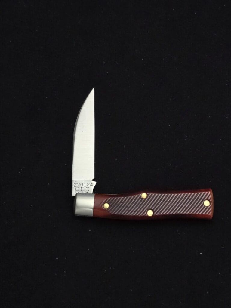 Great Eastern Cutlery #220124 Burnt Orange Sawcut Bone "S" (store model) knives for sale