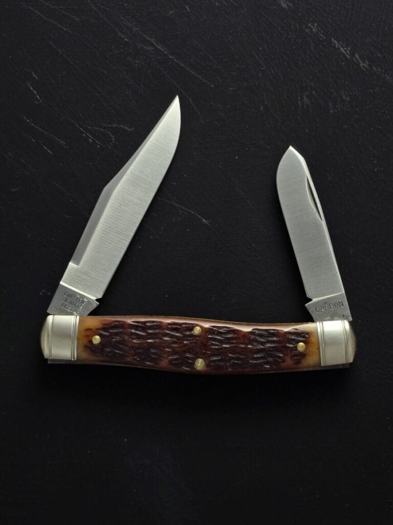 Great Eastern Cutlery #811224 Dark Chestnut Jigged Bone knives for sale