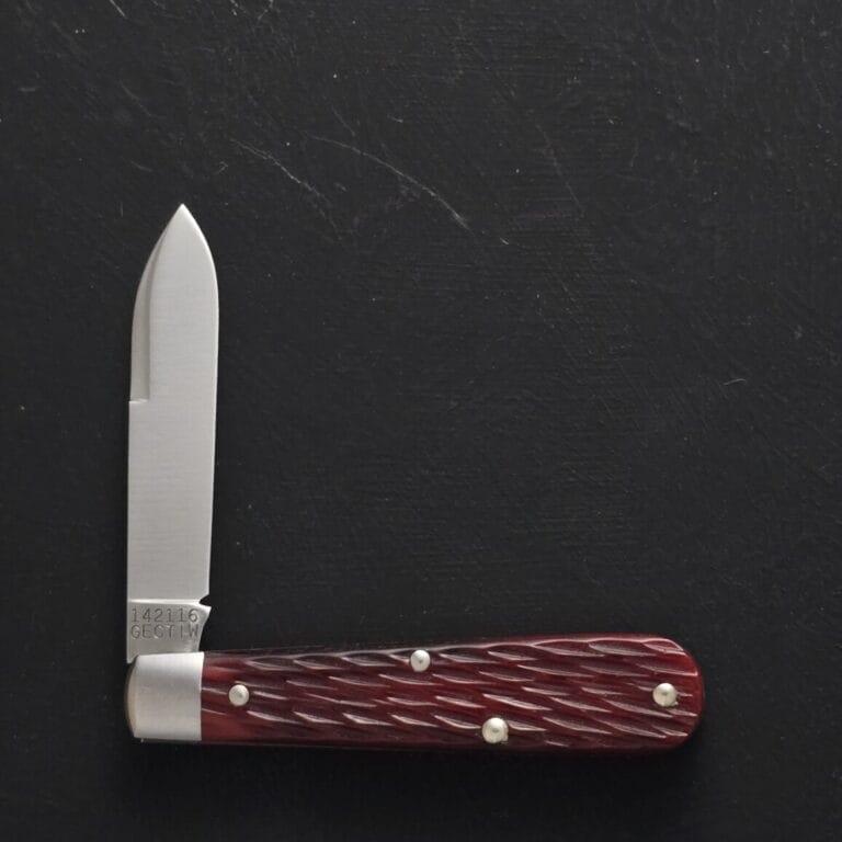 Great Eastern Cutlery #142116 Rust Red Jigged Bone knives for sale