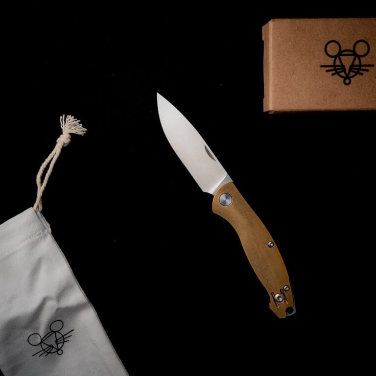 GiantMouse ACE Farley - Brass Discounted "Rescue Mouse" knives for sale