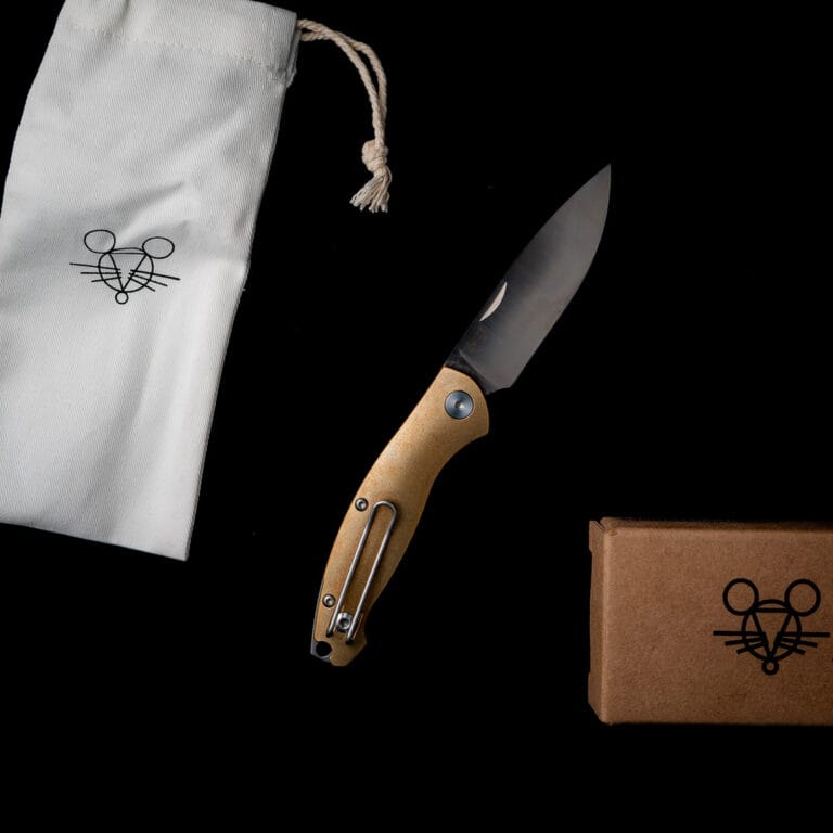 GiantMouse ACE Farley - Brass Discounted "Rescue Mouse" knives for sale