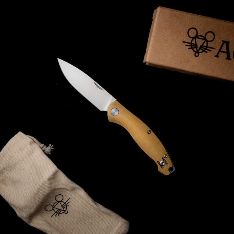 GiantMouse ACE Farley - Green Canvas Discounted "Rescue Mouse" knives for sale