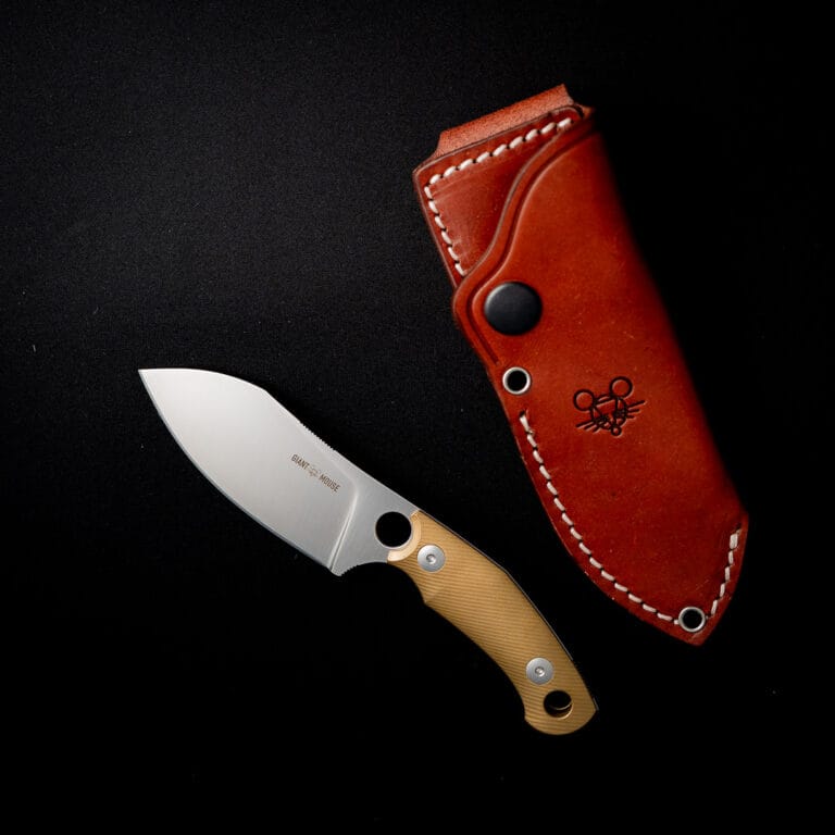 GiantMouse GMF1-XL Brass Discounted "Rescue Mouse" knives for sale