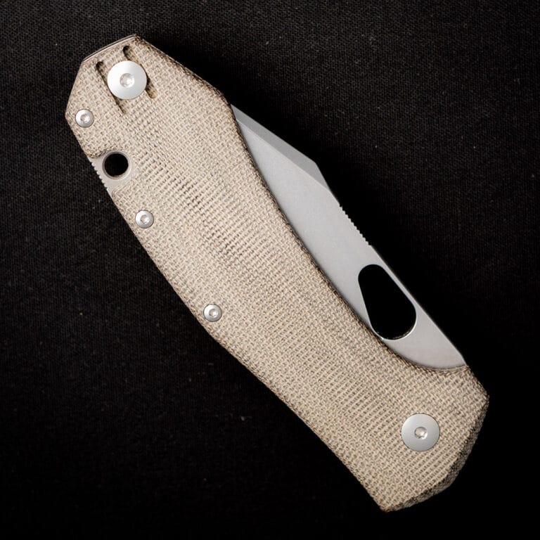 GiantMouse ACE Grand in Green Canvas Micarta with M390 Steel Blade Discounted "Rescue Mouse" knives for sale