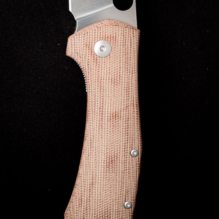 GiantMouse ACE Grand in Natural Canvas Micarta Discounted "Rescue Mouse" knives for sale