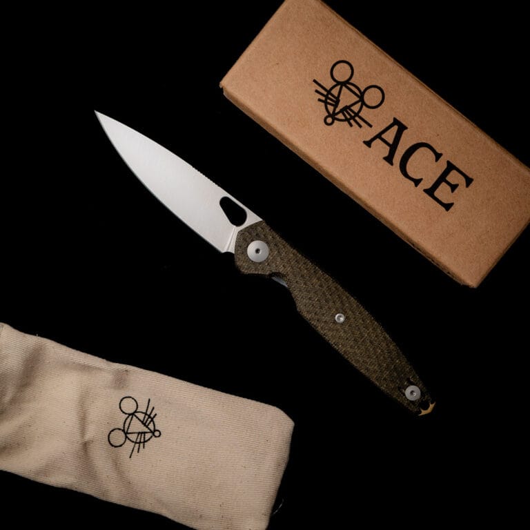 GiantMouse ACE REO - Green Canvas Discounted "Rescue Mouse" knives for sale