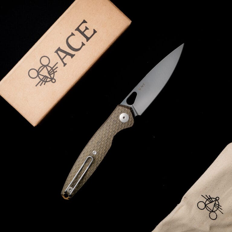 GiantMouse ACE REO - Green Canvas Discounted "Rescue Mouse" knives for sale