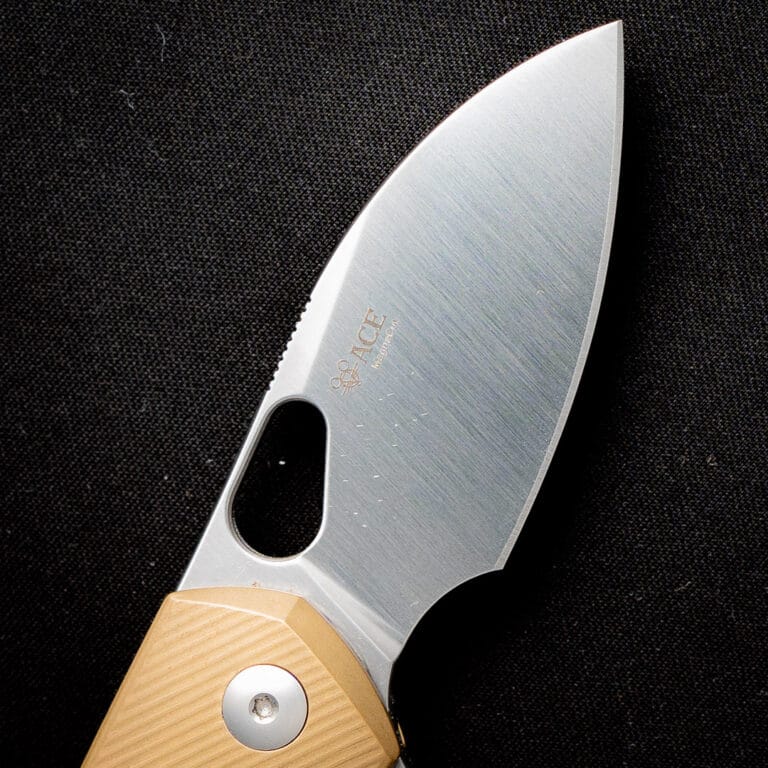 GiantMouse ACE Riv Liner Lock - Brass Discounted "Rescue Mouse" knives for sale