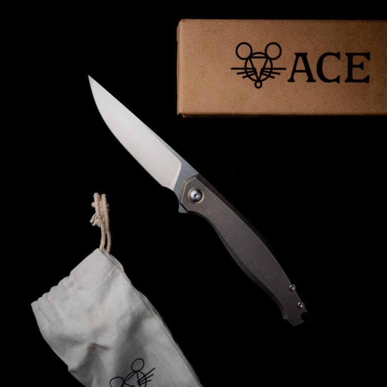 GiantMouse ACE Sonoma Titanium with Satin Blade Discounted "Rescue Mouse" knives for sale