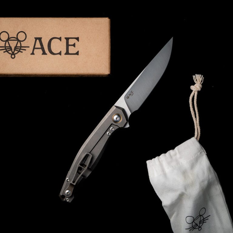 GiantMouse ACE Sonoma Titanium with Satin Blade Discounted "Rescue Mouse" knives for sale