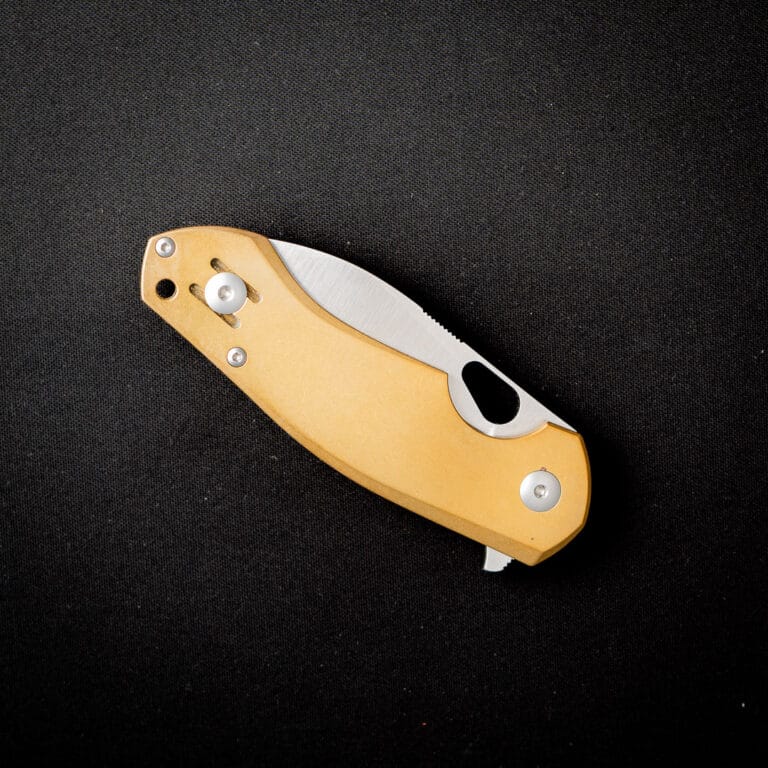 GiantMouse ACE Biblio - Brass Discounted "Rescue Mouse" knives for sale