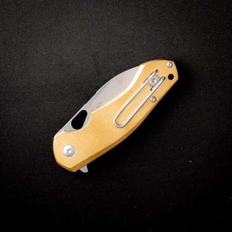 GiantMouse ACE Biblio - Brass Discounted "Rescue Mouse" knives for sale