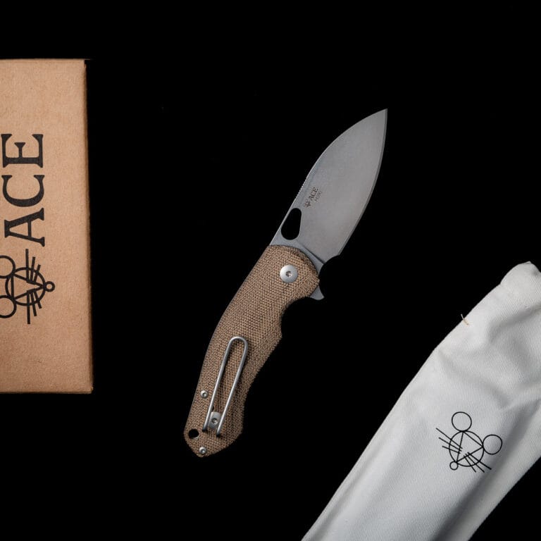 GiantMouse ACE Biblio - Green Canvas Micarta Discounted "Rescue Mouse" knives for sale