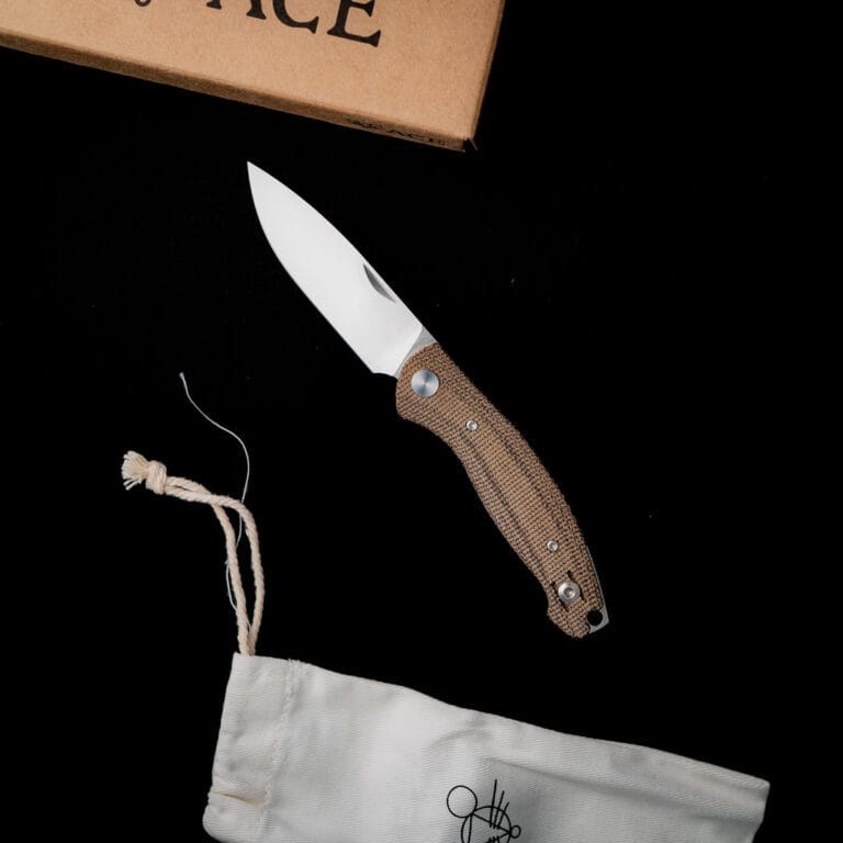 GiantMouse ACE Farley - Green Canvas Discounted "Rescue Mouse" knives for sale