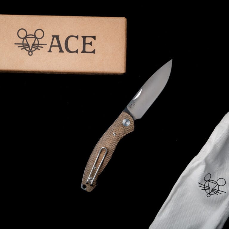 GiantMouse ACE Farley - Green Canvas Discounted "Rescue Mouse" knives for sale