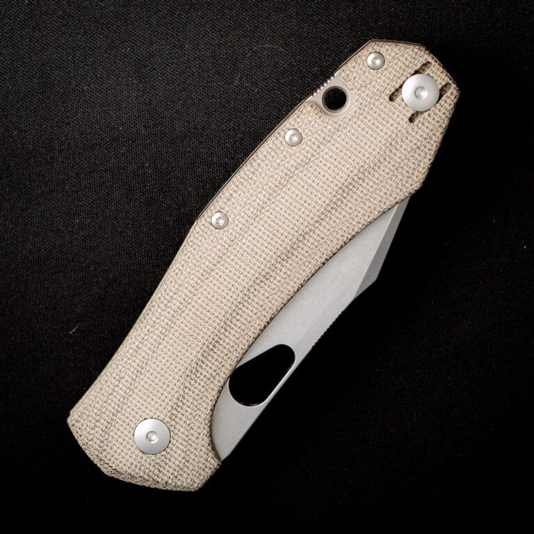 GiantMouse ACE Grand in Green Canvas Micarta Discounted "Rescue Mouse" knives for sale