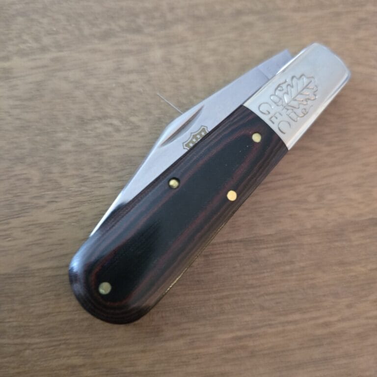 Great Eastern Cutlery #861121 Red and Black Linen Micarta knives for sale