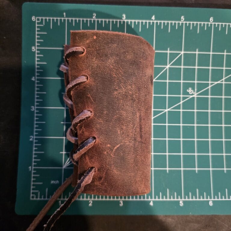 Leather Axe Handle Grip in Buffalo Hide knives for sale