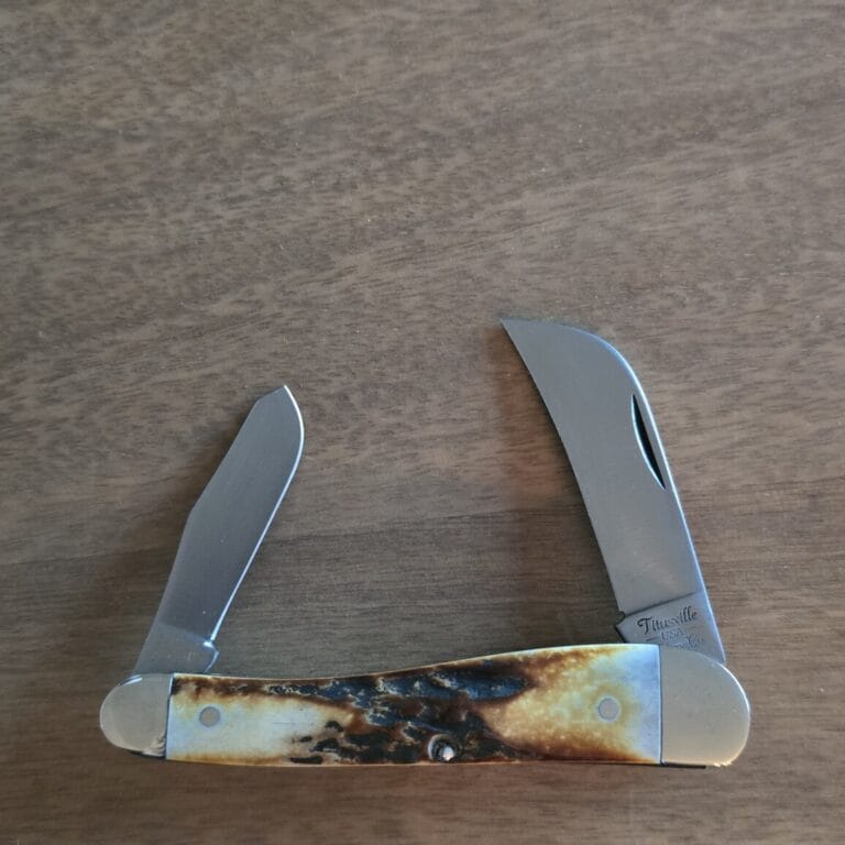 Titusville Cutlery Rooster Comb Genuine Burnt Stag Bolstered Pattern 1 of 45 11/2024 knives for sale