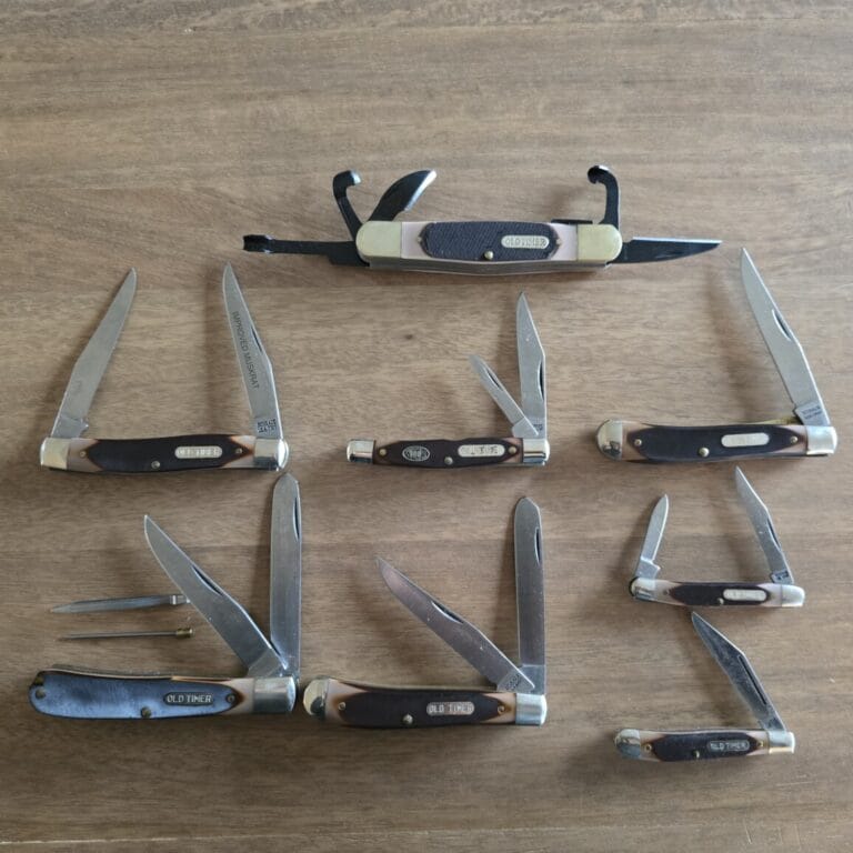 Schrade "Old Timer" Vintage USA Made Pocket Knives (Set of 8) knives for sale