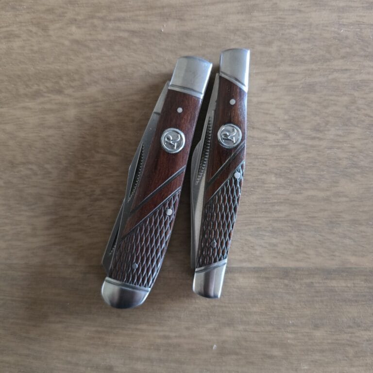 Remington Gun Stock Checkered Knives (Set of 2) knives for sale