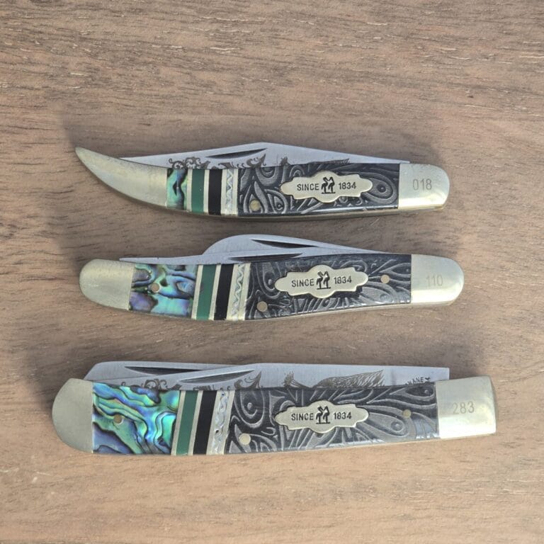 Kissing Crane Set of 3 Limited Edition Serialized Slip Joint Knives knives for sale