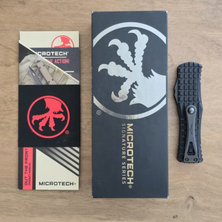 MICROTECH HERA HELLHOUND-Frag Shadow DLC Standard, DLC Hardware SN 651 (made 06/2023) knives for sale