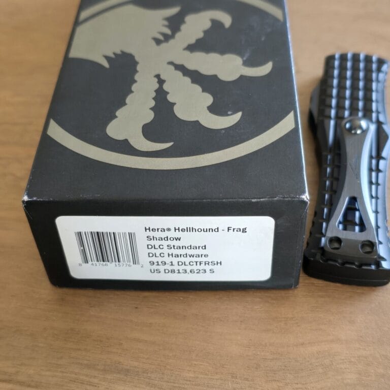 MICROTECH HERA HELLHOUND-Frag Shadow DLC Standard, DLC Hardware SN 651 (made 06/2023) knives for sale