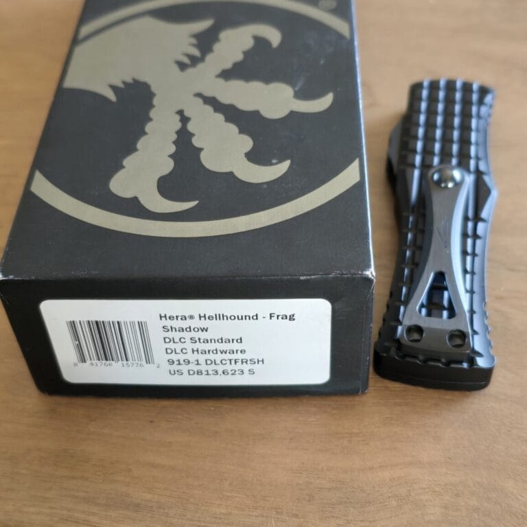 MICROTECH HERA HELLHOUND-Frag Shadow DLC Standard, DLC Hardware SN 651 (made 06/2023) knives for sale