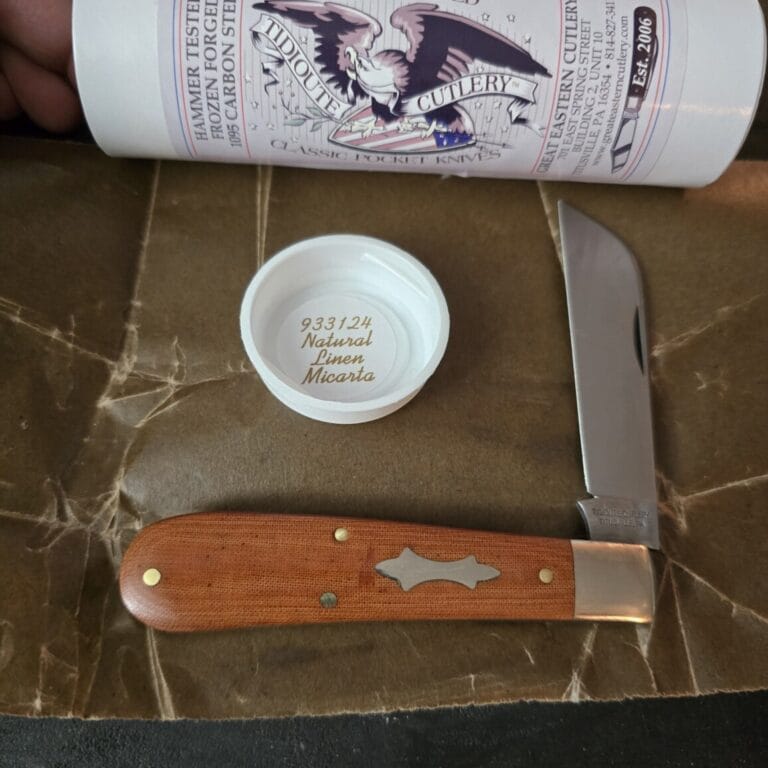 Great Eastern Cutlery #933124 Natural Linen Micarta knives for sale