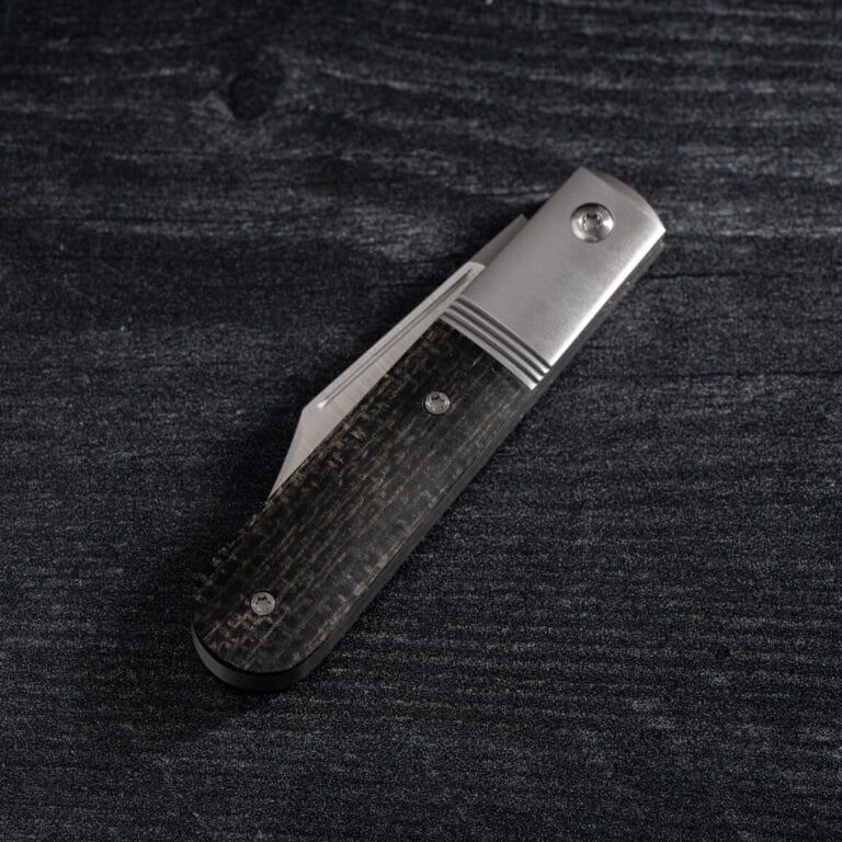 Jack Wolf BIG BRO JACK - BLACK BURLAP MICARTA knives for sale