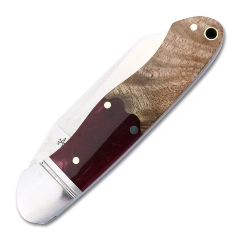 RoseCraft Blades Ocoee River Kayak Red Resin Burl RCT009-RW knives for sale