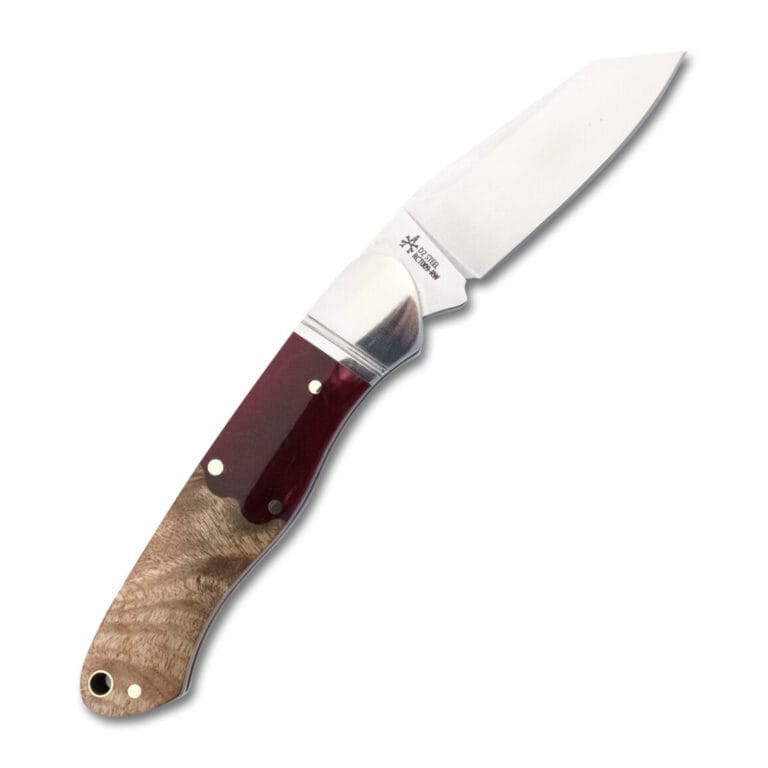 RoseCraft Blades Ocoee River Kayak Red Resin Burl RCT009-RW knives for sale