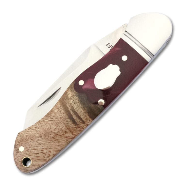 RoseCraft Blades Ocoee River Kayak Red Resin Burl RCT009-RW knives for sale