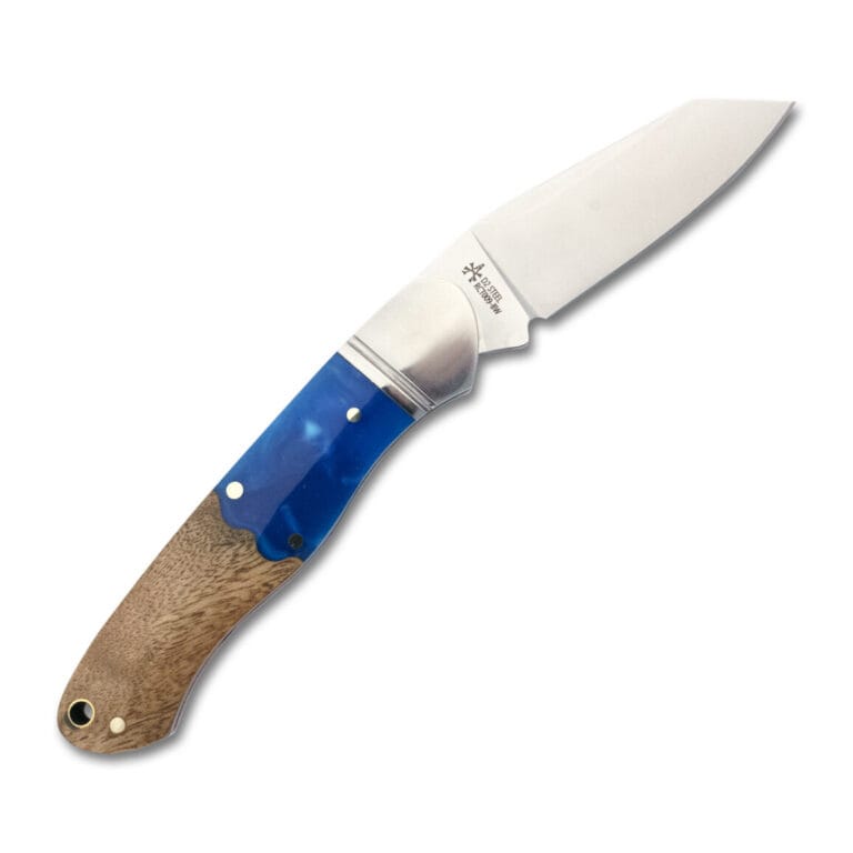 RoseCraft Blades Ocoee River Kayak Blue Resin Burl RCT009-BW knives for sale